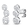 Thumbnail Image 2 of Lab-Grown Diamond Bezel-Set Graduated Curved Stud Earrings 1 ct tw 14K White Gold 18"