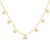 Thumbnail Image 1 of Bezel-Set Diamond Dangle Station Necklace 1/2 ct tw 14K Yellow Gold 18"