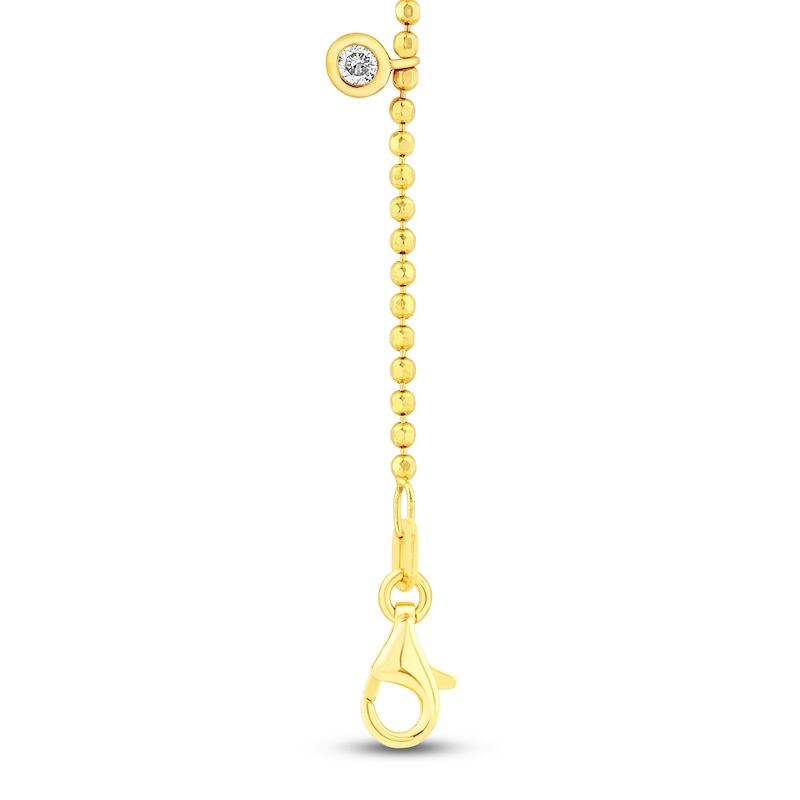 Main Image 4 of Bezel-Set Diamond Dangle Station Necklace 1/2 ct tw 14K Yellow Gold 18"