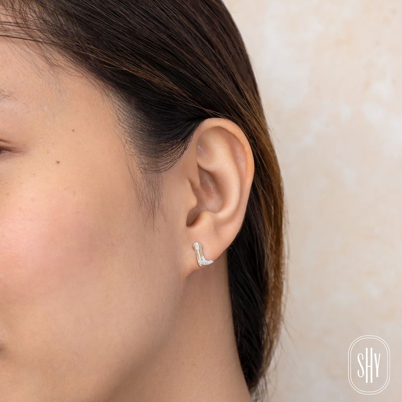 Main Image 3 of Shy Creation Diamond Cowboy Boot Earrings 1/20 ct tw 14K Yellow Gold JR55001174RD