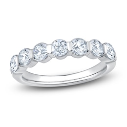 Lab-Grown Diamond Seven-Stone Anniversary Ring 1-1/3 ct tw 14K White Gold