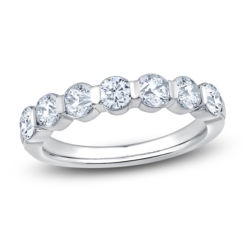 Main Image 1 of Lab-Grown Diamond Seven-Stone Anniversary Ring 1-1/3 ct tw 14K White Gold