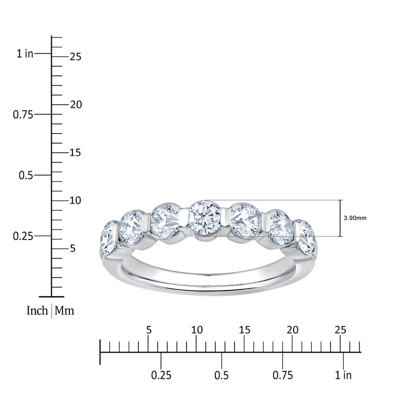 Main Image 4 of Lab-Grown Diamond Seven-Stone Anniversary Ring 1-1/3 ct tw 14K White Gold