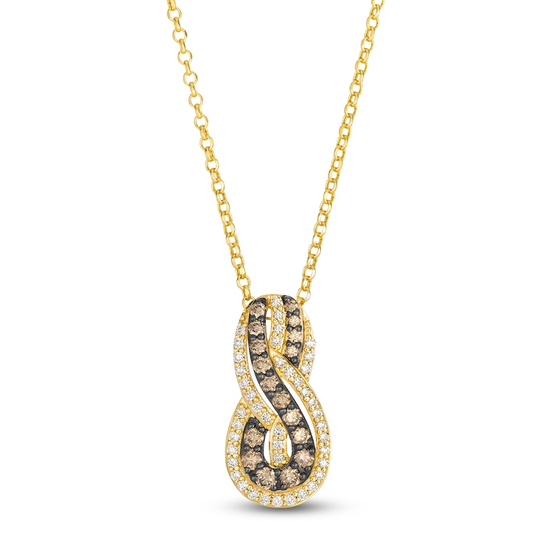 Main Image 1 of Le Vian Diamond Infinity Necklace 5/8 ct tw 14K Honey Gold 19"