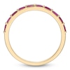 Thumbnail Image 4 of Baguette-Cut Natural Ruby & Diamond Two-Row Ring 1/6 ct tw 10K Yellow Gold
