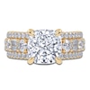 Thumbnail Image 3 of Cushion-Cut Lab-Grown Diamond Engagement Ring 5-1/2 ct tw 14K Yellow Gold