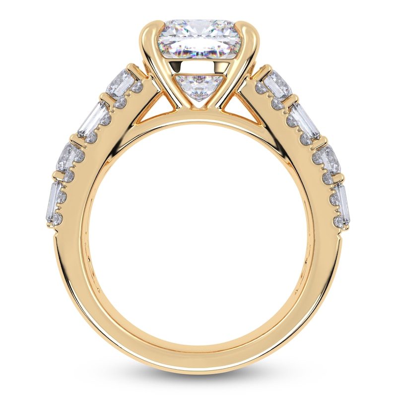 Main Image 4 of Cushion-Cut Lab-Grown Diamond Engagement Ring 5-1/2 ct tw 14K Yellow Gold
