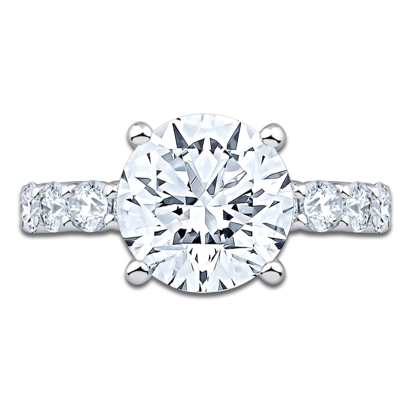 Main Image 3 of Round-Cut Lab-Grown Diamond Hidden Halo Engagement Ring 5 ct tw 14K White Gold