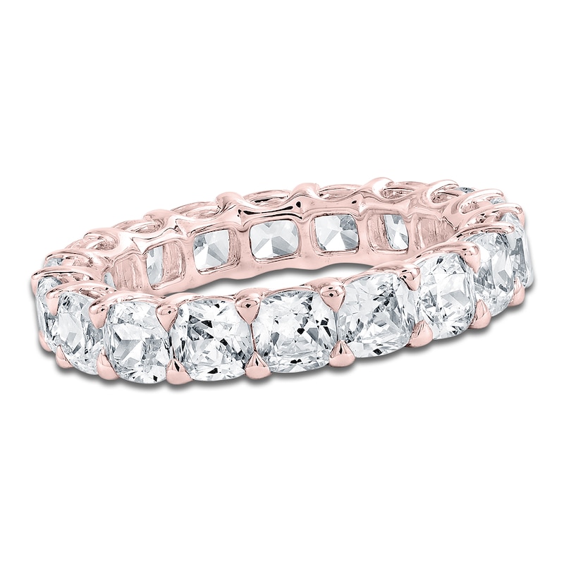 Main Image 1 of Certified Cushion-Cut Diamond Eternity Band 4-7/8 to 6 ct tw 14K Rose Gold