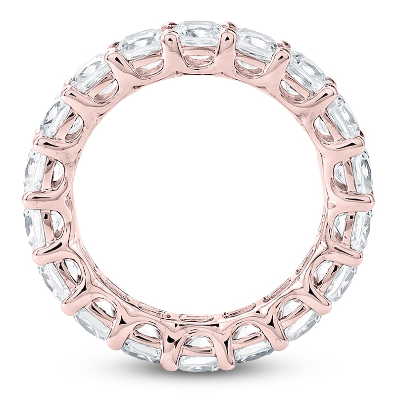 Main Image 2 of Certified Cushion-Cut Diamond Eternity Band 4-7/8 to 6 ct tw 14K Rose Gold