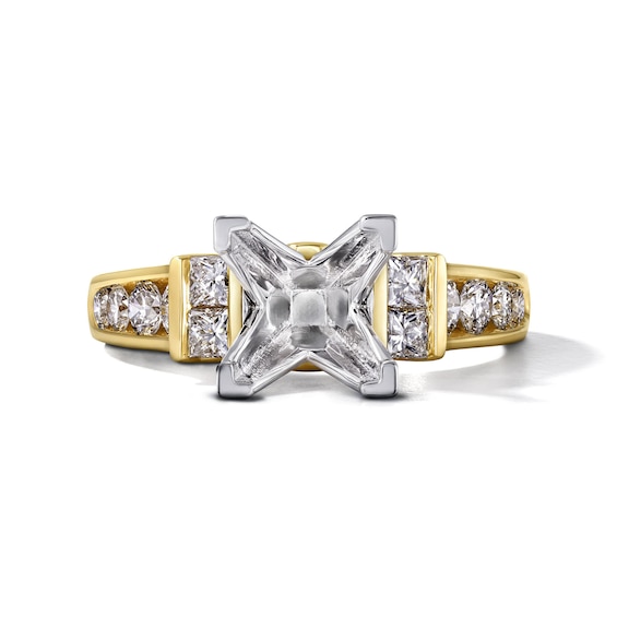 Chosen Certified Diamond Engagement Ring Setting 7/8 ct tw Princess 14K Yellow Gold