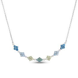 Le Vian Natural Montana Sapphire Ombré Necklace 1/3 ct tw Diamonds 14K Vanilla Gold 19"