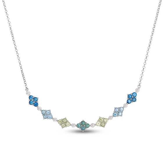 Le Vian Montana Sapphire Ombré Necklace 1/3 ct tw Diamonds 14K Vanilla Gold 19"