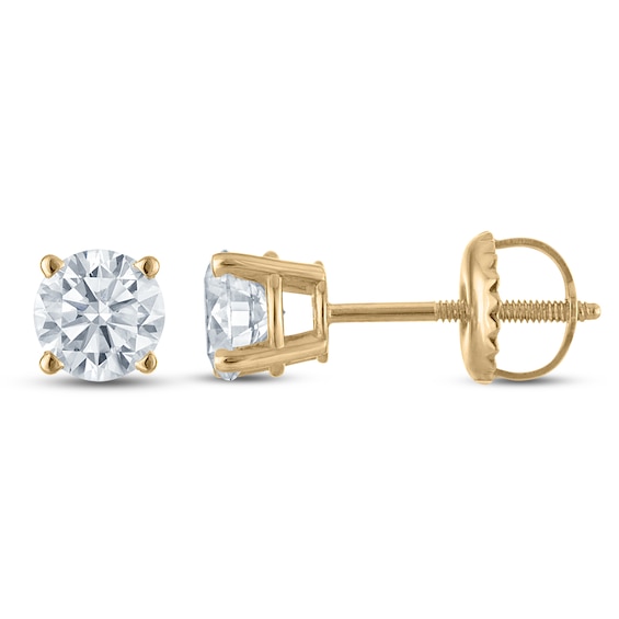 Jared Signature Certified Round-Cut Lab-Grown Diamond Solitaire Stud Earrings 3/4 ct tw 14K Yellow Gold (VS2/F)