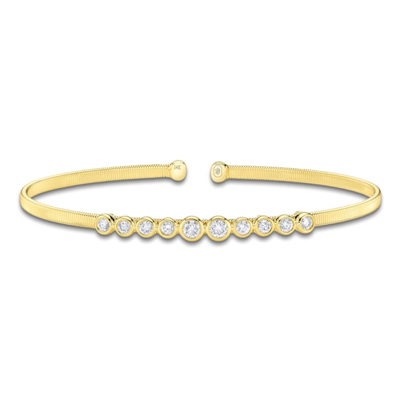 Shy Creation Corelli Collection Diamond Flex Bangle Bracelet 1/2 ct tw 14K Yellow Gold B22001649ZS