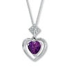 Thumbnail Image 1 of Amethyst Necklace Heart-shaped with Diamond 10K White Gold
