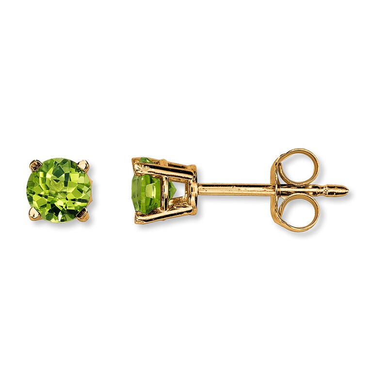 Main Image 1 of Peridot Earrings 14K Yellow Gold