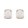 Thumbnail Image 1 of Lab-Created Opal Earrings Round-Cut 14K Yellow Gold