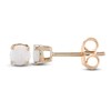 Thumbnail Image 2 of Lab-Created Opal Earrings Round-Cut 14K Yellow Gold
