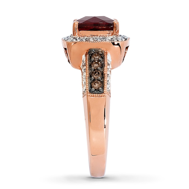 Le Vian Natural Garnet Ring 1/3 ct tw Diamonds 14K Strawberry Gold