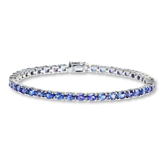 Natural Tanzanite Tennis Bracelet Sterling Silver
