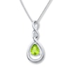 Thumbnail Image 0 of Peridot Necklace Diamond Accent Sterling Silver