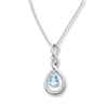 Thumbnail Image 0 of Aquamarine Necklace Diamond Accent Sterling Silver