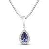 Thumbnail Image 0 of Tanzanite Necklace Pear-Shaped with Diamonds Sterling Silver