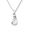 Thumbnail Image 0 of Lab-Created Opal Necklace Diamond Accent Sterling Silver