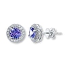 Thumbnail Image 1 of Tanzanite Earrings 1/10 ct tw Diamonds 10K White Gold