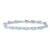 Thumbnail Image 0 of Aquamarine Bracelet Diamond Accents Sterling Silver