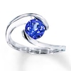 Tanzanite Ring Round-Cut Sterling Silver