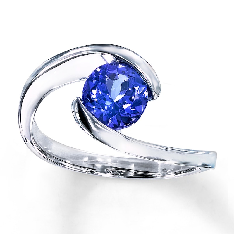 Main Image 1 of Tanzanite Ring Round-Cut Sterling Silver