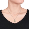 Thumbnail Image 3 of Peridot Heart Necklace 1/20 ct tw Diamonds Sterling Silver