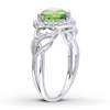 Thumbnail Image 2 of Peridot Heart Ring 1/10 ct tw Diamonds Sterling Silver