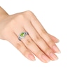 Thumbnail Image 2 of Peridot Heart Ring 1/10 ct tw Diamonds Sterling Silver