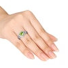 Thumbnail Image 3 of Peridot Heart Ring 1/10 ct tw Diamonds Sterling Silver