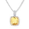 Thumbnail Image 0 of Citrine Necklace 1/10 ct tw Diamonds Sterling Silver