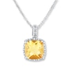 Thumbnail Image 1 of Citrine Necklace 1/10 ct tw Diamonds Sterling Silver