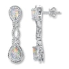 Thumbnail Image 0 of Lab-Created Opal Earrings Diamond Accents Sterling Silver