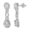 Thumbnail Image 1 of Lab-Created Opal Earrings Diamond Accents Sterling Silver