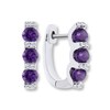 Thumbnail Image 0 of Amethyst Hoop Earrings 1/20 ct tw Diamonds Sterling Silver