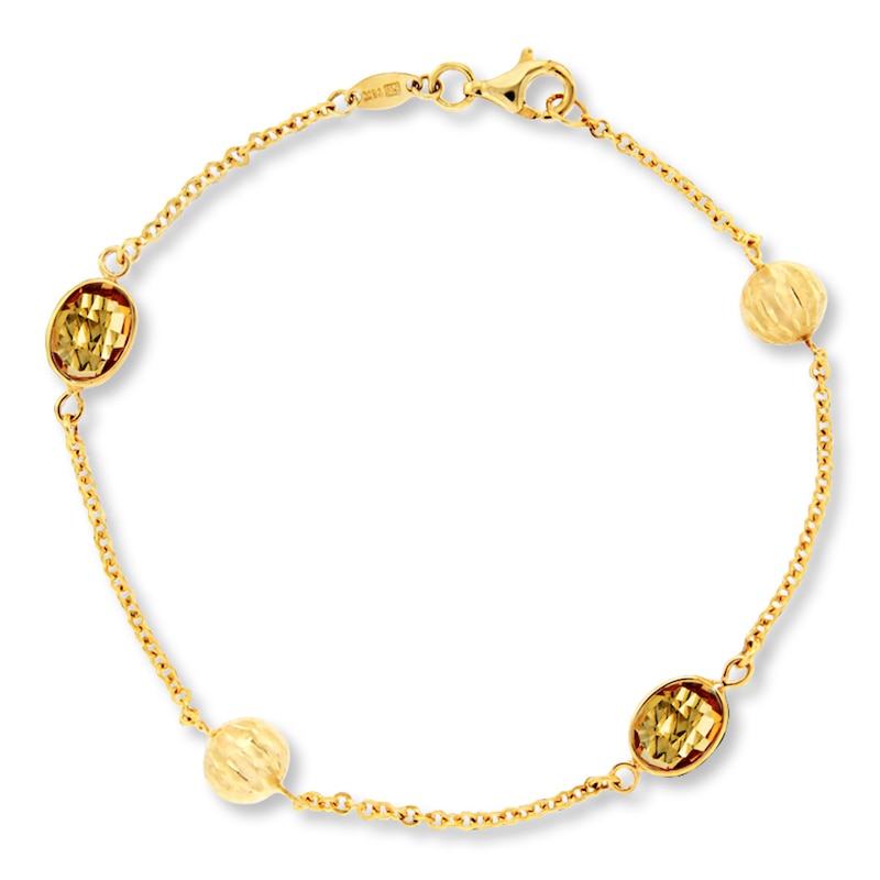 Citrine Bracelet 14K Yellow Gold 7.5-inch Length