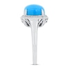 Thumbnail Image 2 of Natural Turquoise Ring 1/8 ct tw Diamond/Garnet Round 14K White Gold