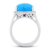Thumbnail Image 2 of Natural Turquoise Ring 1/8 ct tw Diamond/Garnet Round 14K White Gold