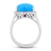 Thumbnail Image 3 of Natural Turquoise Ring 1/8 ct tw Diamond/Garnet Round 14K White Gold