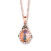 Thumbnail Image 1 of Le Vian Natural Opal 1/6 ct tw Diamonds 14K Strawberry Gold Necklace