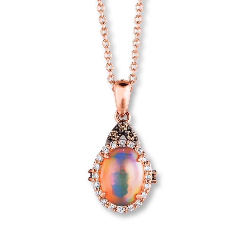Main Image 1 of Le Vian Natural Opal 1/6 ct tw Diamonds 14K Strawberry Gold Necklace