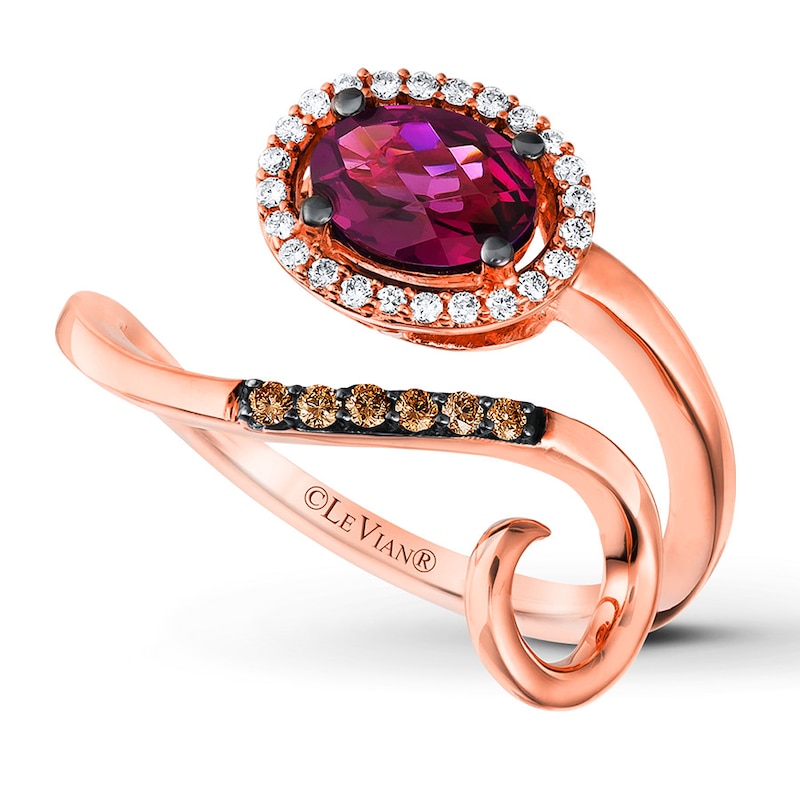 Main Image 1 of Le Vian Garnet Ring 1/8 ct tw Diamonds 14K Strawberry Gold