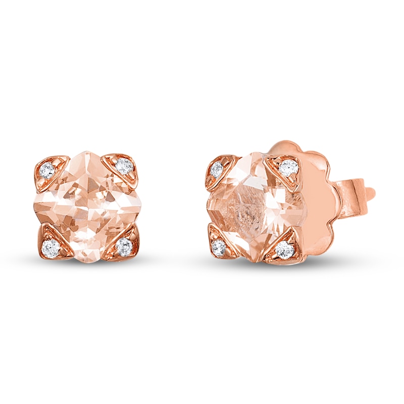 Le Vian Morganite Earrings Diamond Accents 14K Strawberry Gold